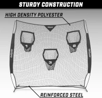 GoSports Football Throwing Net - QB Training Net (8'x8' or 6'x6') - Black or Red(m-4)