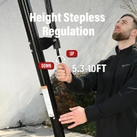 Portable Basketball Hoop with 44""/48"" Backboard, Stepless Crank Adjustment 5.3–10 ft, Heavy-Duty Outdoor/Indoor Goal System(m-5)