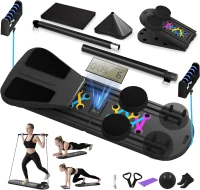 Foldable Pilates Reformer Board Set by ORWIPO — Portable Multi-Function Pilates Machine with Timer, Resistance Bands, Ab Balance & Accessories(m-1)
