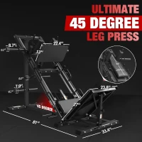 GMWD Leg Press & Hack Squat Combo with Linear Bearing – 45° Lower-Body Trainer with Weight Storage for Home Gyms(m-5)