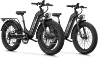 Aipas M1 Pro Adult Ebike — 1800W Peak Motor, 48V 17.5Ah Removable Battery, 26"" Fat Tire Electric Mountain Bike, Dual Suspension, 36MPH, 85-Mile Range, 7-Speed(m-1)