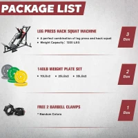 RitFit Adjustable Leg Press & Hack Squat System with Weight Plate Set – Professional Home Gym with Linear Bearings and Storage Posts(m-2)