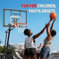 Portable Basketball Hoop with 44/48"" Backboard – Stepless Crank Adjustment 5.3–10 ft – Heavy-Duty Outdoor/Indoor Goal(m-6)