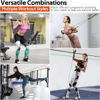 REN RAN RING Pilates Bar Set with Resistance Bands – Adjustable Metal Buckle, All-in-One Home Pilates Bar for Men & Women Full-Body Workouts(m-6)