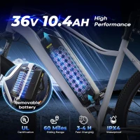 Electric Bike for Adults – 750W or 1000W Peak Electric Mountain Bike, Up to 60 Miles Range, 20 MPH, 20""/26"" Tires Lightweight Commuter E-Bike(m-4)