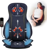 COMFIER Shiatsu Back Massager with Heat — Chair Pad with New Tapping Function, Kneading & Compression, Height-Adjustable Neck, Fits Most Chairs, Gift for Parents(m-1)