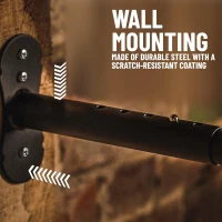 PRO BIKE TOOL Adjustable Horizontal Bike Wall Mounts (Set of 2) — Heavy-Duty Metal Arms, Space-Saving Garage Rack for Nearly Any Bike, Black/Red(m-7)