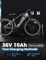 26"" YOLOWAY Commuter Electric Bike for Adults, Peak 1000W Brushless Motor, Up to 25 MPH, Removable 36V 10Ah (≈375Wh) Battery, 7-Speed, Front Suspension, ~40+ Mile Range(m-3)