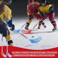 Leyndo 6-Pack Floorball Sticks – 95 cm (37.4"") Round Alloy Shaft Floorball Hockey Sticks, Red & Blue(m-5)