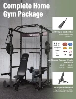 MAJOR FITNESS Drone1 Multi-Function Power Cage — Heavy-Duty Home Gym with Integrated 100 lb Weight Stack & Cable System(m-8)