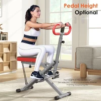 SogesHome Foldable Row & Squat Machine for Home — Full-Body Trainer with Adjustable Resistance Bands, Raised Cushion and Adjustable Seat, 330 lb Capacity(m-6)