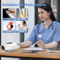 belhope Hand Massager with Compression, Heat and Cooling – 9 Modes, 4 Heat Levels, Timer and Safety Valve for Arthritis and Carpal Tunnel Relief (White)(m-7)