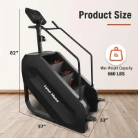 Commercial Stair Stepper with LED Display — 15 Speed Levels, 15–165 Steps/Min, 660 lb Capacity(m-3)