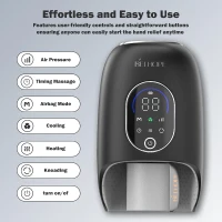 belhope Hand & Wrist Massager with 9 Modes, 9 Intensity Levels and 4 Heat Settings — Compression Therapy with Cooling Fan for Arthritis & Carpal Tunnel (Black)(m-7)