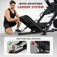 Mikolo Leg Press & Hack Squat Combo with Linear Bearings, Front and Rear Band Pegs, Full-Range Leg Training Machine(m-9)