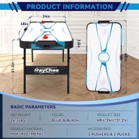 Foldable Air Hockey Table with Powerful Motor and Digital LED Scoreboard - Includes 2 Pucks & 2 Pushers - Portable Game Table for Kids and Adults(m-6)