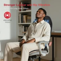 COMFIER Upgraded Vibration Back Massager for Chairs — Deep Tissue Seat & Lumbar Massager with Graphene Heating Pad, Chair Massage Cushion for Pain Relief — Gifts for Dad, Mom, Men & Women(m-3)