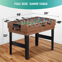 48"" 12-in-1 Combo Game Table — Multi-Game Arcade with Ping Pong, Foosball, Air Hockey, Pool and Accessories for Game Rooms & Family Nights(m-4)