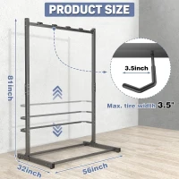 WALMANN Freestanding 5-Bike Floor Stand | Heavy-Duty Vertical Bike Storage for Garage & Shed, No Drilling Required(m-3)