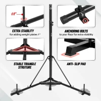 Yes4All Heavy Bag Stand with Stainless Steel Swivel Chain and 4 Snap Hooks — Adjustable Freestanding Boxing Bag Hanger(m-3)