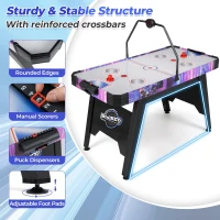 GYMAX 56 in Air Hockey Table with 12V High-Performance Motor and LED Digital Scoreboard - Includes 2 Pushers & 2 Pucks, for Home, Game Room, Office(m-5)