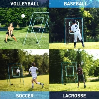 VELOCITY Adjustable Volleyball Rebounder Net 7x4 ft — Portable Training Frame with Angle Adjustment & Travel Bag(m-2)