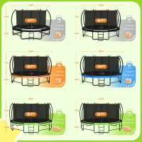 BCAN 8ft/10ft/12ft/14ft/15ft/16ft Safety-Enclosed Recreational Trampoline with Ladder — ASTM F381-16 Approved — Outdoor Trampoline for Kids & Adults(m-4)