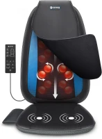 COMFIER Shiatsu Back Massager with Heat and Vibrating Seat, Chair Massage Pad with 4 Rotating Nodes, Adjustable Zones & Intensity for Home or Office – Gift for Him & Her(m-1)