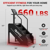 GMWD Commercial-Grade Stair Stepper Machine with 17.3"" LED Display, 15 Resistance Levels, 24-164 SPM(m-7)