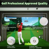 Premium Golf Simulator Impact Screen — Triple-Layer HD Hitting Screen with Sound Damping, Grommets & Bungees for Indoor Enclosures and Projector Use(m-3)