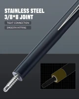 CRICAL 58"" Carbon Fiber Pool Cue Set CL-02 — Professional Low-Deflection Billiard Cue with 3/8×8 Joint and 12.5mm Tip(m-7)