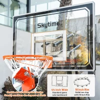 Portable Basketball Hoop System with 44""/48"" Backboard and Crank-Operated Stepless Height Adjustment (5.3–10 ft) — Indoor/Outdoor(m-2)