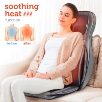 COMFIER 2D/3D Shiatsu Neck & Back Massager with Heat - Adjustable Rolling & Spot Massage, Compression and Vibration Chair Pad with 2D/3D Kneading(m-6)