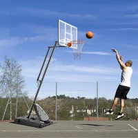 VEVOR Adjustable Portable Basketball Hoop with Weighted Base, Wheels and PC Backboard — Indoor/Outdoor for Youth & Adults(m-9)