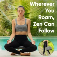 Portable Bamboo Seiza Meditation Bench with Removable 1.6"" Thick Cushion, Magnetic Locking Hinges and Canvas Carry Bag(m-6)