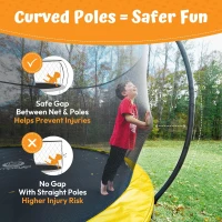 Jumpzylla 8FT–16FT Outdoor Trampoline with Enclosure & Ladder — ASTM F381-16 Certified | Anti-Corrosion Coated Frame for Kids & Adults(m-4)