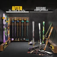 Skifavs Ski & Snowboard Wall Rack - Damage-Free Garage Organizer, Multi-Color (4-Pack)(m-4)