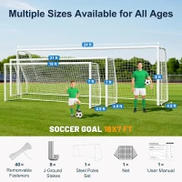 MOPHOTO Soccer Goal — 6x4/8x6/10x6.5/12x6/16x7/18.5x6.5/21x7/24x8 ft Backyard & Full-Size Training Goals for Teens & Adults(m-5)