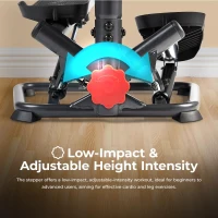 Sunny Health & Fitness Twist Stepper with Handlebar — Compact Low-Impact Cardio Stepper with Bluetooth App Connectivity(m-4)