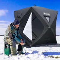 DARCHEN 3-Layer Insulated Pop-Up Ice Fishing Shelter for 3-4 People - Thermal Shanty with Insulation Skirt(m-3)