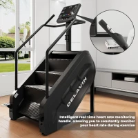 DELAVIN Commercial-Style Stair Stepper with LED Screen, 15 Speed Levels (24–164 SPM), 440 lb Capacity Stepmill for Cardio and Lower-Body Training (FBA)(m-4)