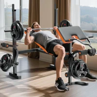 XDDIAS 260 lb Olympic Rubber Bumper Plate Set – 2-Inch Barbell Plates with Easy-Grip Handles and Steel Ring Insert(m-9)