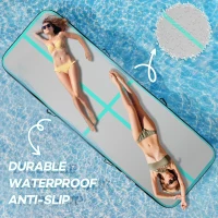 Portable Inflatable Gymnastics Air Track — 6ft/10ft/13ft/16ft/20ft, 4in or 8in Thickness with Included Electric Pump — Ideal for Training, Cheer, Yoga, Pool and Beach(m-5)