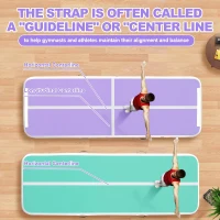 FBSPORT 10ft Inflatable Air Gymnastics Track Mat (4/8 in) with Electric Pump – Training, Home Use, Cheer & Yoga(m-4)