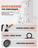 Mikolo All-in-One Home Gym Station with 150 lb Weight Stack — Multifunctional Full-Body Strength Trainer(m-7)