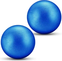 2-Piece Cast Iron Shot Put Set – 6 lb (2.7 kg) Blue Painted Outdoor Shotput Balls, ~3.7 in Diameter for School Training and Practice(m-1)