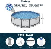 Bestway Steel Pro MAX 2-Pack Above-Ground Round Pool Set — 14 ft x 48 in Metal Frame with 1,000 Filter Pump, Ladder & Cover(m-3)