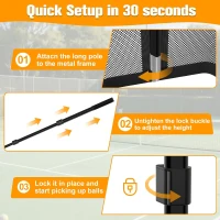 Pickleball Ball Retriever Tube with Shoulder Strap — Lightweight Picker Upper/Hopper for Easy Ball Collection(m-5)