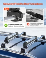 VEVOR Aluminum Ski & Snowboard Roof Rack — Holds up to 4 Pairs of Skis or 2 Snowboards, Locking, Rubber-Padded, Universal Fit for Most Crossbars(m-3)