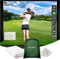 Premium Golf Simulator Impact Screen — Triple-Layer HD Hitting Screen with Sound Damping, Grommets & Bungees for Indoor Enclosures and Projector Use(m-1)